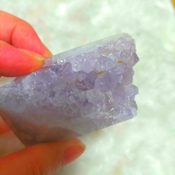 高品質天然石桜瑪瑙ピンクアメジスト共生フリーカット5.8センチ