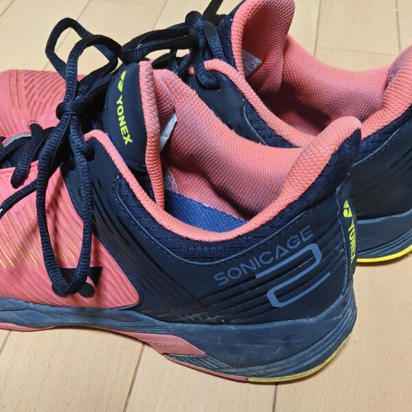 YONEX SONICAGE2 WIDE GC テニスシューズ レッド 27.5cm オムニクレーコート