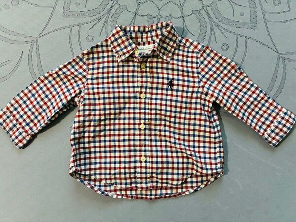 ラルフローレン RALPH LAUREN ベビー服 シャツ 長袖 6M 70 チェック 長袖シャツ
