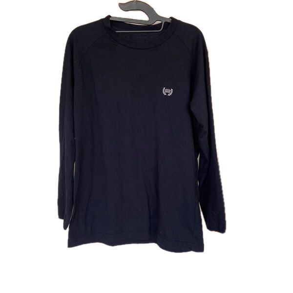長袖Tシャツ ワンポイントロゴ 黒 メンズ