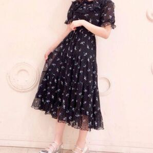 titty&Co. ティティアンドコー 花柄レース ワンピース ブラック S