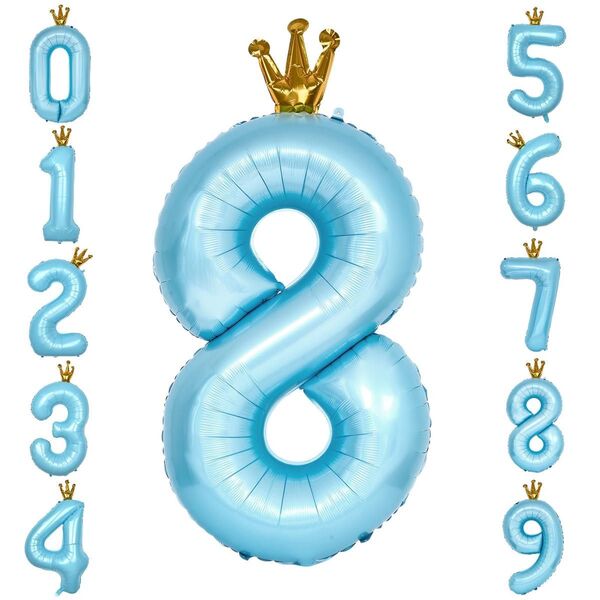 バルーン 数字 風船 誕生日 40インチ 大きい ナンバー8 王冠付き