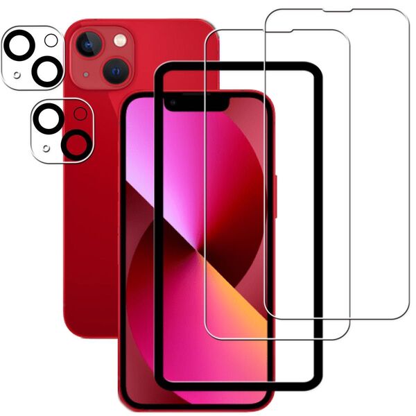 iPhone13 mini 用 ガラスフィルム カメラフィルム ガイド枠付き