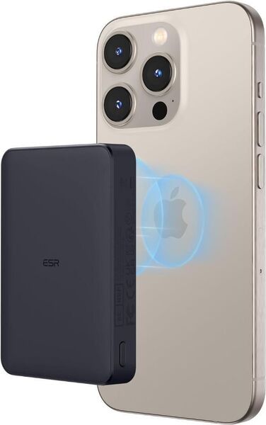 ESR HaloLock モバイルバッテリー MagSafe対応 ワイヤレス充電器 10000 mAh ブラック
