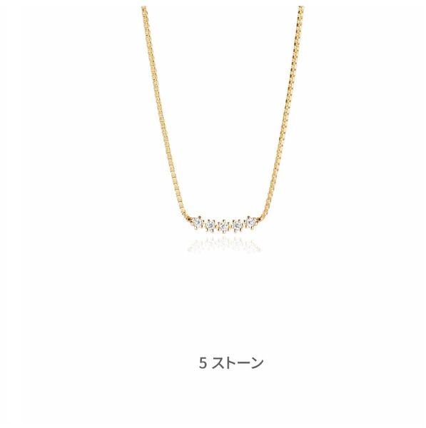 5ストーン18kコーティングネックレス