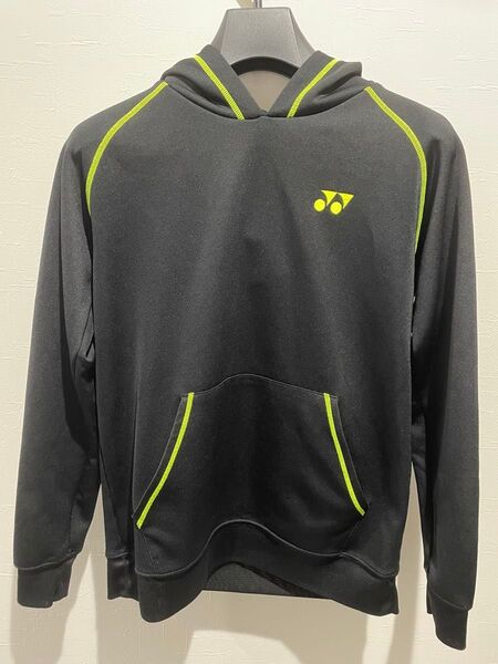 YONEX フード付きウォームアップウェア S ブラック/ライム ヨネックス
