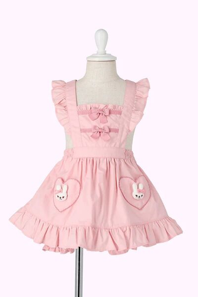 立体うさぎロンパース グレコ/シャーリーテンプル フリル サロペットワンピース キッズ 女の子 子供服 ワンピース