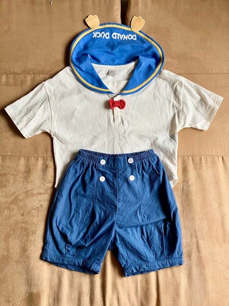 ドナルドダック風 Tシャツ&ショートパンツ 110 パルパルーザ 衣装 半袖 女の子 男の子 パンツ セットアップ 上下セット