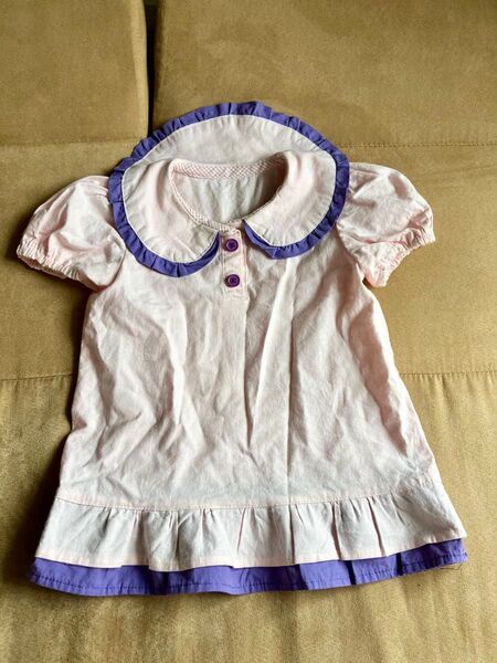 デイジー コスプレ 90 95 100 ディズニー 半袖 ブラウス フリル レース トップス Tシャツ 女児