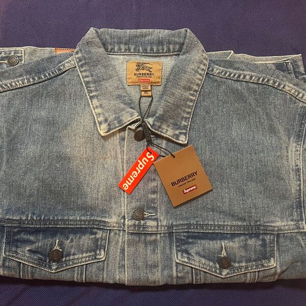 supreme x Burberry denim tracker jacket XLサイズ 新品未使用