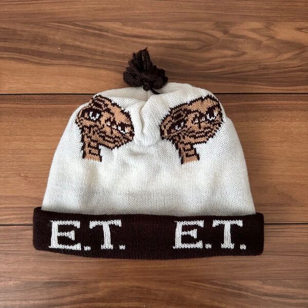 ビンテージ E.T. ニット帽 ビーニー ポンポン 1982 ブラウン