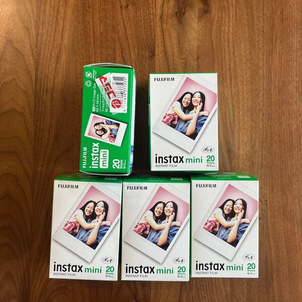 【購入シールあり】富士フイルム instax mini フィルム 20枚 5箱(合計100枚) INSTAX MINI JP2