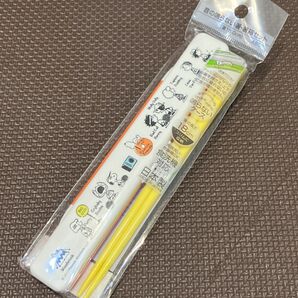 スヌーピー 音の鳴らない箸&箸箱セット 18cm イエロー 新品