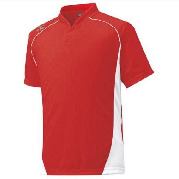 ミズノ MIZUNO ハーフボタン/小衿タイプ 野球 ウエア グローバルエリート レッド×ホワイト 新品未使用 Oサイズユニホーム