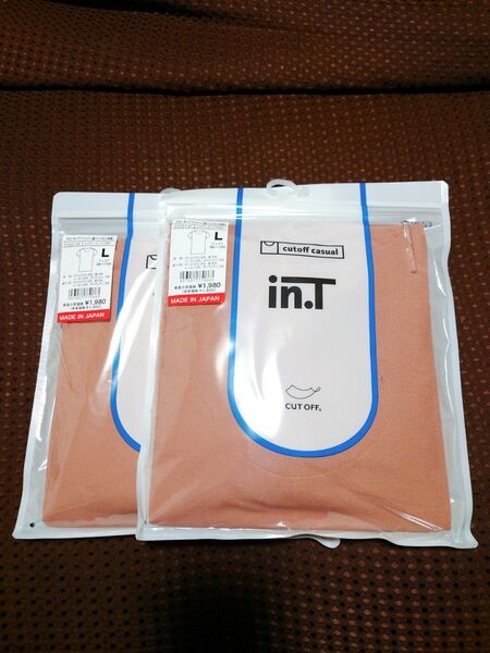 2枚セット グンゼ インティー クルーネック 脇パッド付き ミスティピンク メンズ Lサイズ 半袖