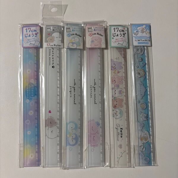 キャラクター柄 17cm定規 6本セット まとめ売り 可愛い ものさし