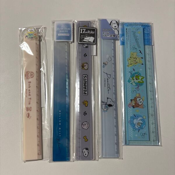 キャラクター柄 定規 5本セット まとめ売り 可愛い ものさし スヌーピー&ポケモン