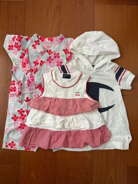 70㎝ 80㎝ 甚平 浴衣 パーカー 半袖 タンクトップ ミキハウス クミキョク チャンピオン 夏服 まつり