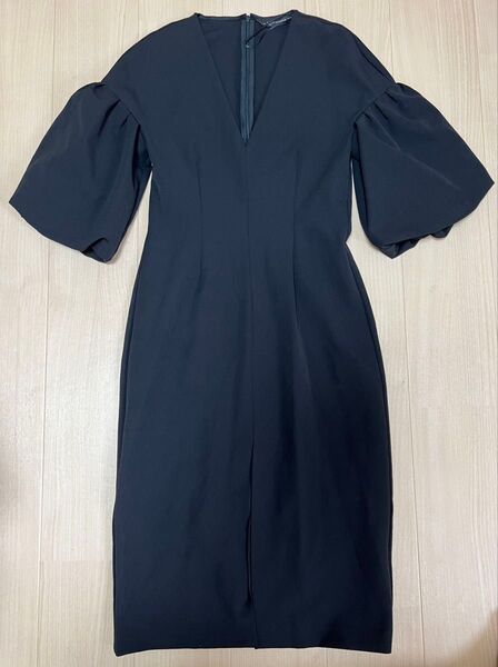 ZARA WOMAN ザラウーマン Vネック バルーンスリーブ ワンピース