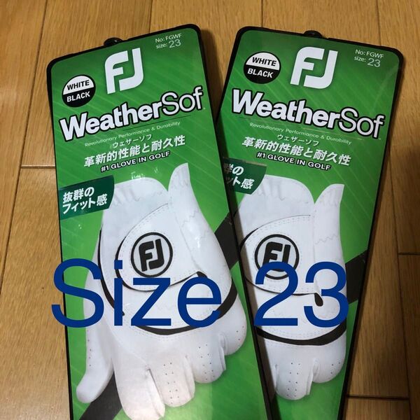 23cm2枚 フットジョイ ウェザーソフ 左手用 白 グローブ 新品 23WeatherSof 手袋