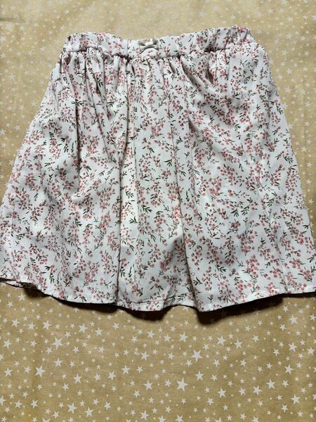 女の子 キッズ スカート 小花柄 120cm キュロット