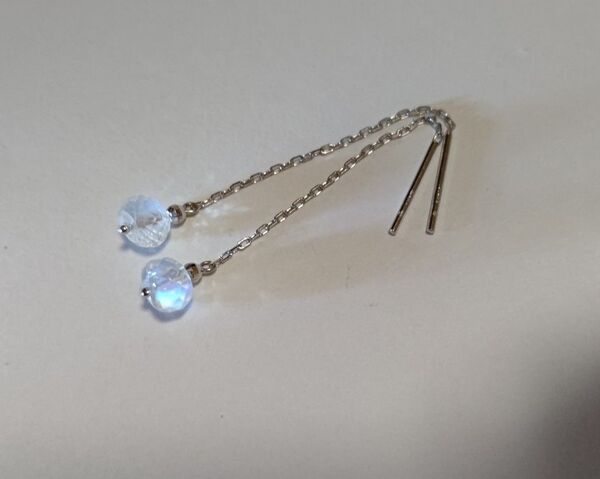 K10WG ピアス ラブラドライト 約0.5g