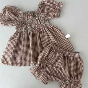 韓国子供服 セットアップ チェック monbebe anneshirley aosta