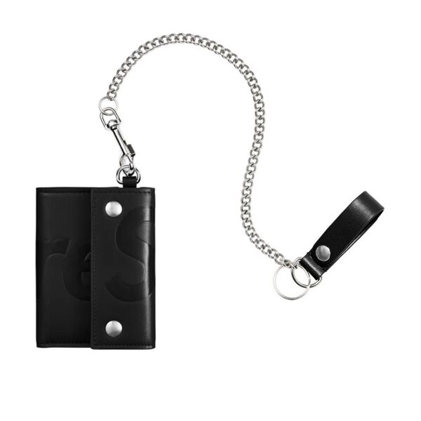 Supreme Leather Chain Wallet Black