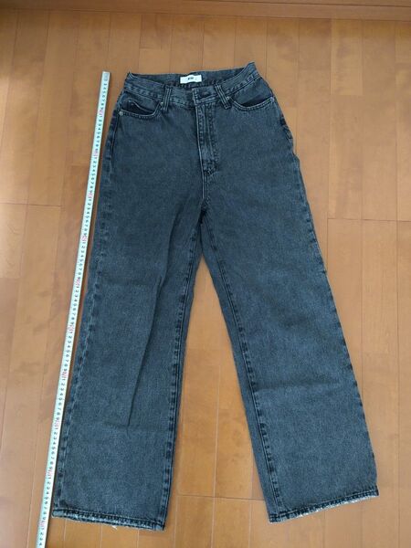 WEGO ワイドストレートデニムパンツ ブラック系 Sサイズ