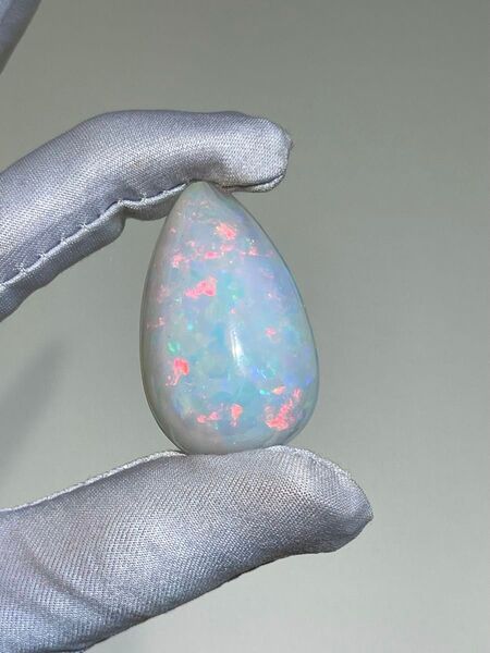 極美 特大 ホワイトオパール 400mm涙型 ルース メキシコ産 原石 裸石 遊色効果 opal jewerly