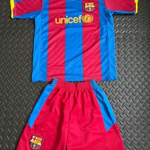 【キッズ】サッカーフットサルユニフォームレプリカ FCバルセロナXAVI 6 ユニフォーム パンツ レッド/ブルー セット