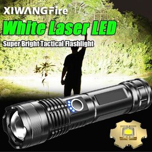 # LED懐中電灯 USB充電 強力 高輝度 懐中電灯 led 軍用 懐中電灯型モバイルバッテリー ハンディーライト