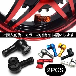 エアバルブ 2個 バルブ 90° アルミ バイク 11.3mm L字 アングル クランプインバルブ エアーバルブ 車 チューブレス