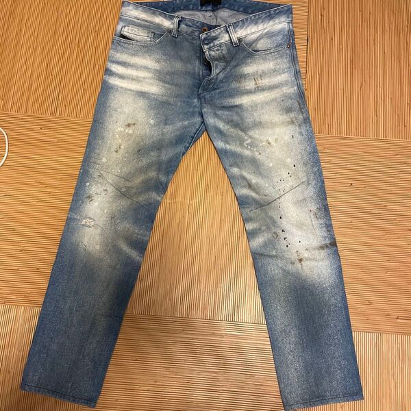 DISEL BLACK GOLD 32インチ デニムパンツ ダメージ加工 ヴィンテージ風 ブルー系
