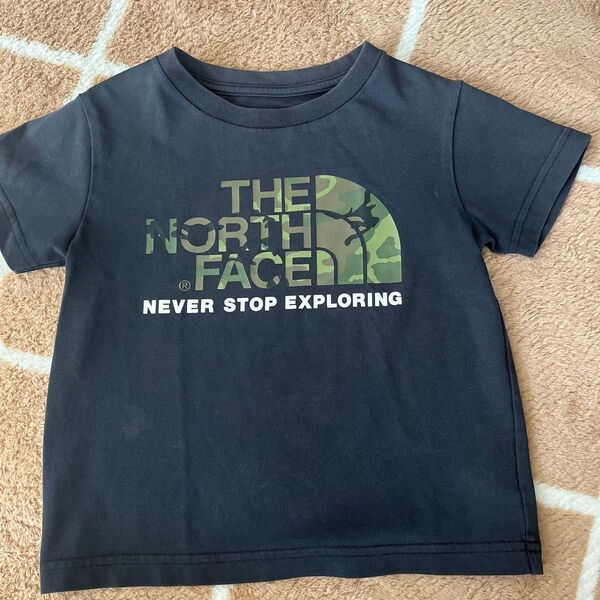 THE NORTH FACE キッズ Tシャツ 迷彩ロゴ 100