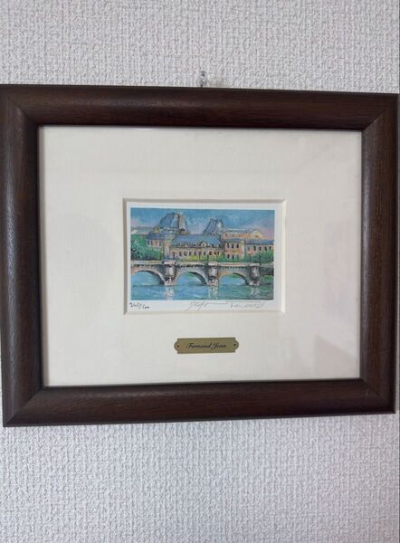 Fernand Jeanリトグラフ 額装作品 パリ風景画 サイン入り 限定品