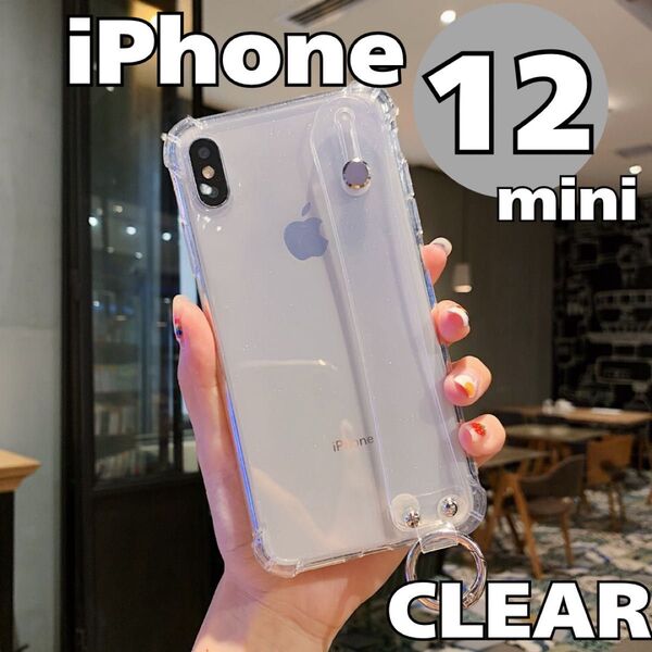 【iPhone12mini☆】iPhoneケース ベルト付き 落下防止 クリア オタ活 推し活 スタンド機能