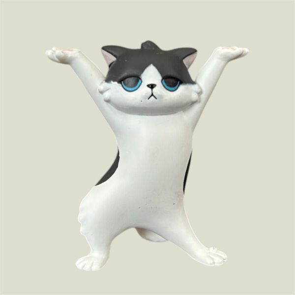 エキゾチックショートヘア ハチワレ ネコのペンおき6 Qualia 猫 ねこ 動物 グッズ バンザイ フィギュア ガチャガチャ