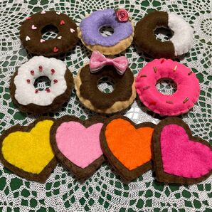 ♪ako♪ハンドメイド フエルトままごと ドーナツ&クッキーセット 幼稚園 保育園 お家遊び お孫さん