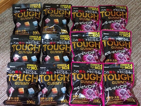 カバヤ タフグミ 2種6袋ずつの12袋セット Kabaya TOUGH GUMMY カバヤ食品 グレーピーパンチ