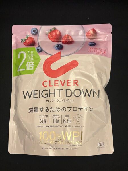 クレバーウエイトダウン プロテイン ミックスベリー味 630g