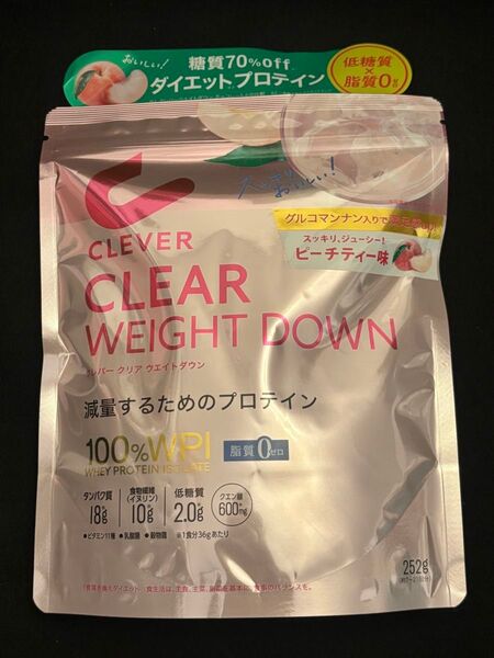 クレバークリアウエイトダウン プロテイン ピーチティー味 252g