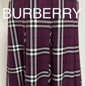 BURBERRY LONDON プリーツスカート パープル系 チェック
