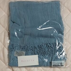 新品 AVON Recolte UVカットストール 水色 コットン100% 【クーポンで675円】