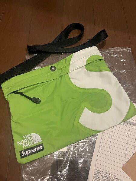 【新品未使用】20AW SUPREME×THE NORTH FACE Sロゴ ショルダーバッグ サコッシュ ライム