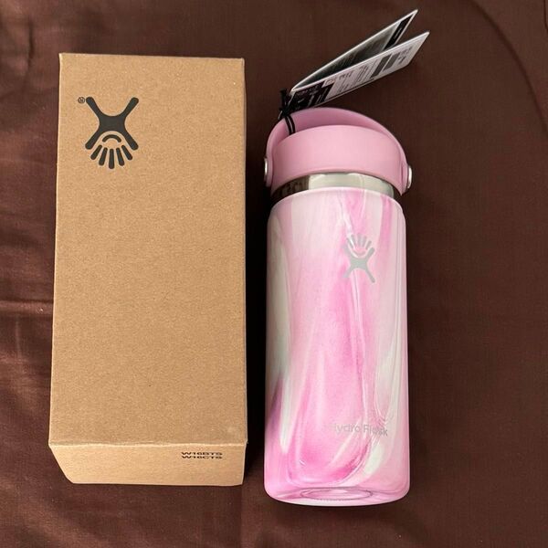 お値下げ/ マーブル柄/ピンクと水色と白/Hydro Flask/ハイドロフラスク 16oz WIDE MOUTH