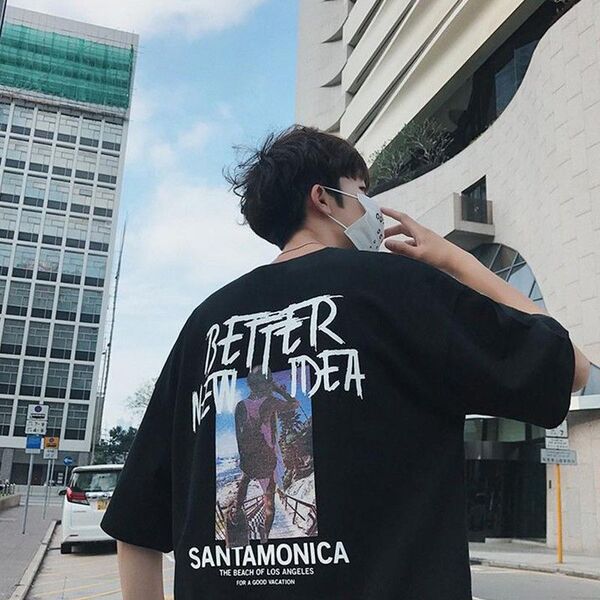 tシャツ メンズ XLサイズ 黒 ブラック 半袖 バックプリント プリントtシャツ オーバーサイズ 韓国 カットソー ストリート