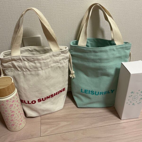 サマンサモスモス ノベルティ 花柄ステンレスボトル&保冷バッグ セット