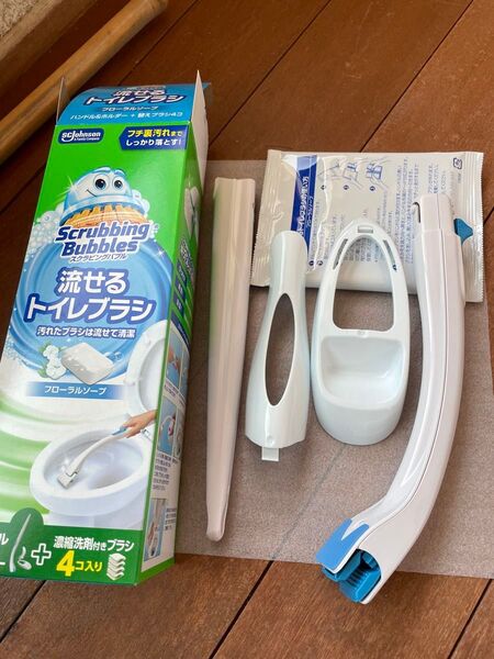 スクラビングバブル 流せるトイレブラシ キット一式 フローラルソープ ブラシ変更可