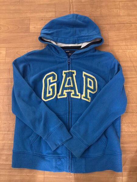 GAP キッズ ジップアップパーカー ブルー 130